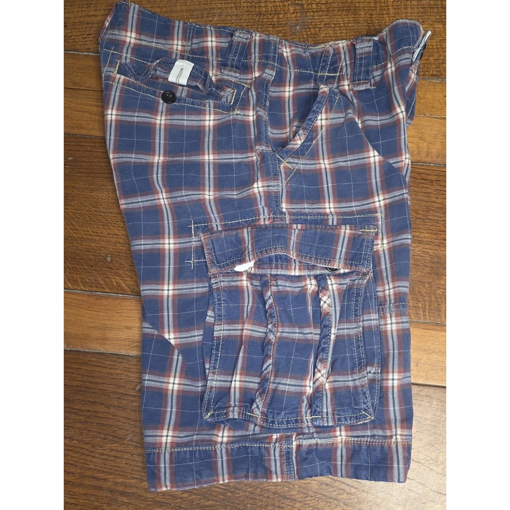 Vintage Nautica Cargo Shorts Men's 34 Blue Red Inseam Pockets Hiking y2k Sailing - Picture 2 of 9